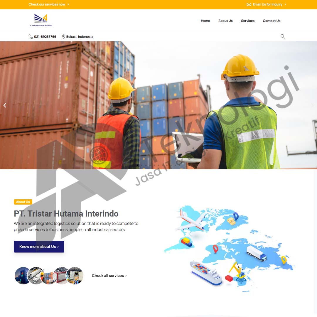 Pembuatan website company profile PT. Tristar Hutama Interindo